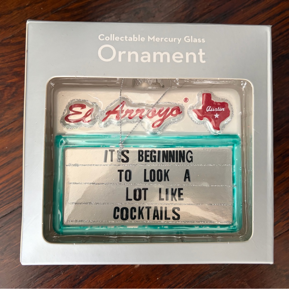 El Arroyo Mercury Glass Ornament-it’s beginning to look a lot like cocktails
